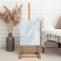 White Sunday Lotu Tamaiti Canvas Wall Art Polynesian Wave Pastel Cyan LT9 - Polynesian Pride