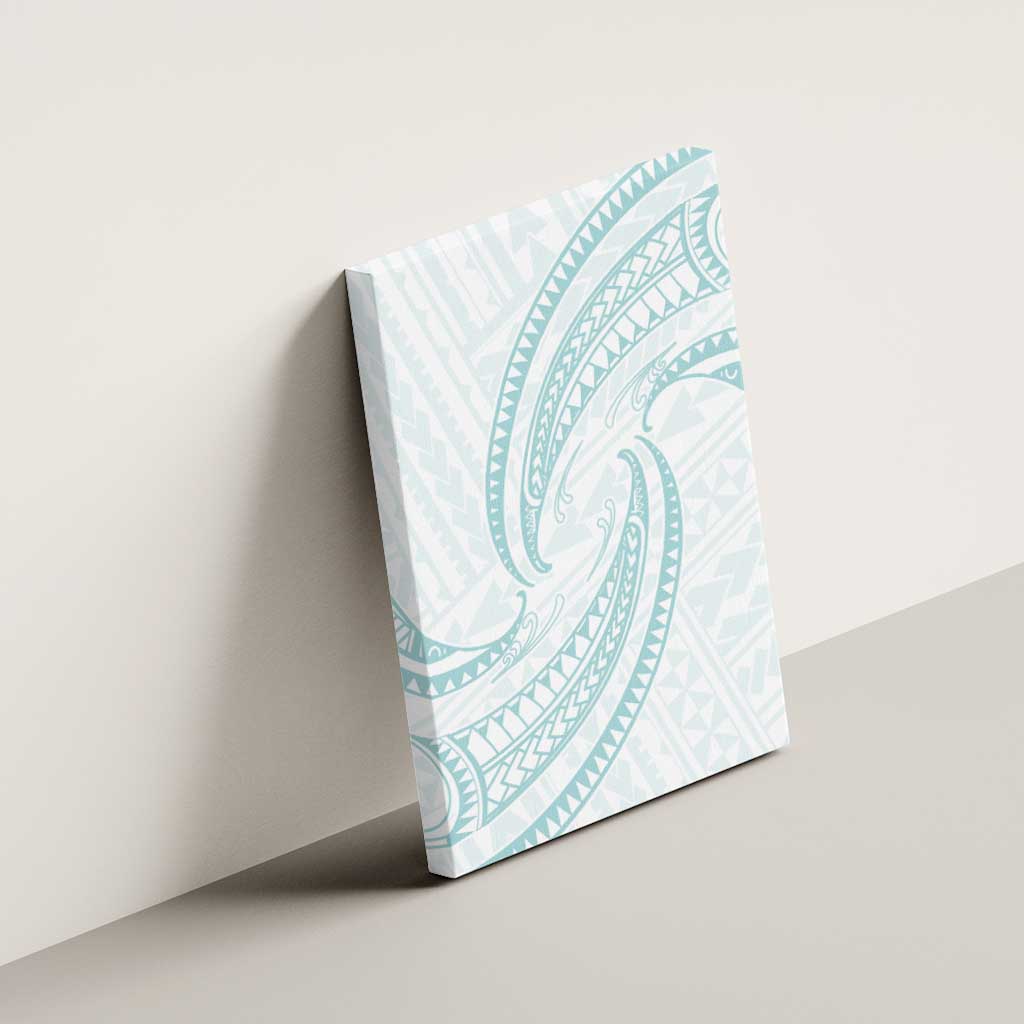 White Sunday Lotu Tamaiti Canvas Wall Art Polynesian Wave Pastel Cyan LT9 - Polynesian Pride