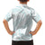 White Sunday Lotu Tamaiti Family Matching Off The Shoulder Long Sleeve Dress and Hawaiian Shirt Polynesian Wave Pastel Cyan - Polynesian Pride