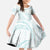 White Sunday Lotu Tamaiti Family Matching Off The Shoulder Long Sleeve Dress and Hawaiian Shirt Polynesian Wave Pastel Cyan - Polynesian Pride