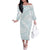 White Sunday Lotu Tamaiti Family Matching Off The Shoulder Long Sleeve Dress and Hawaiian Shirt Polynesian Wave Pastel Cyan - Polynesian Pride