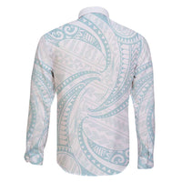 White Sunday Lotu Tamaiti Family Matching Tank Maxi Dress and Hawaiian Shirt Polynesian Wave Pastel Cyan LT9 - Polynesian Pride