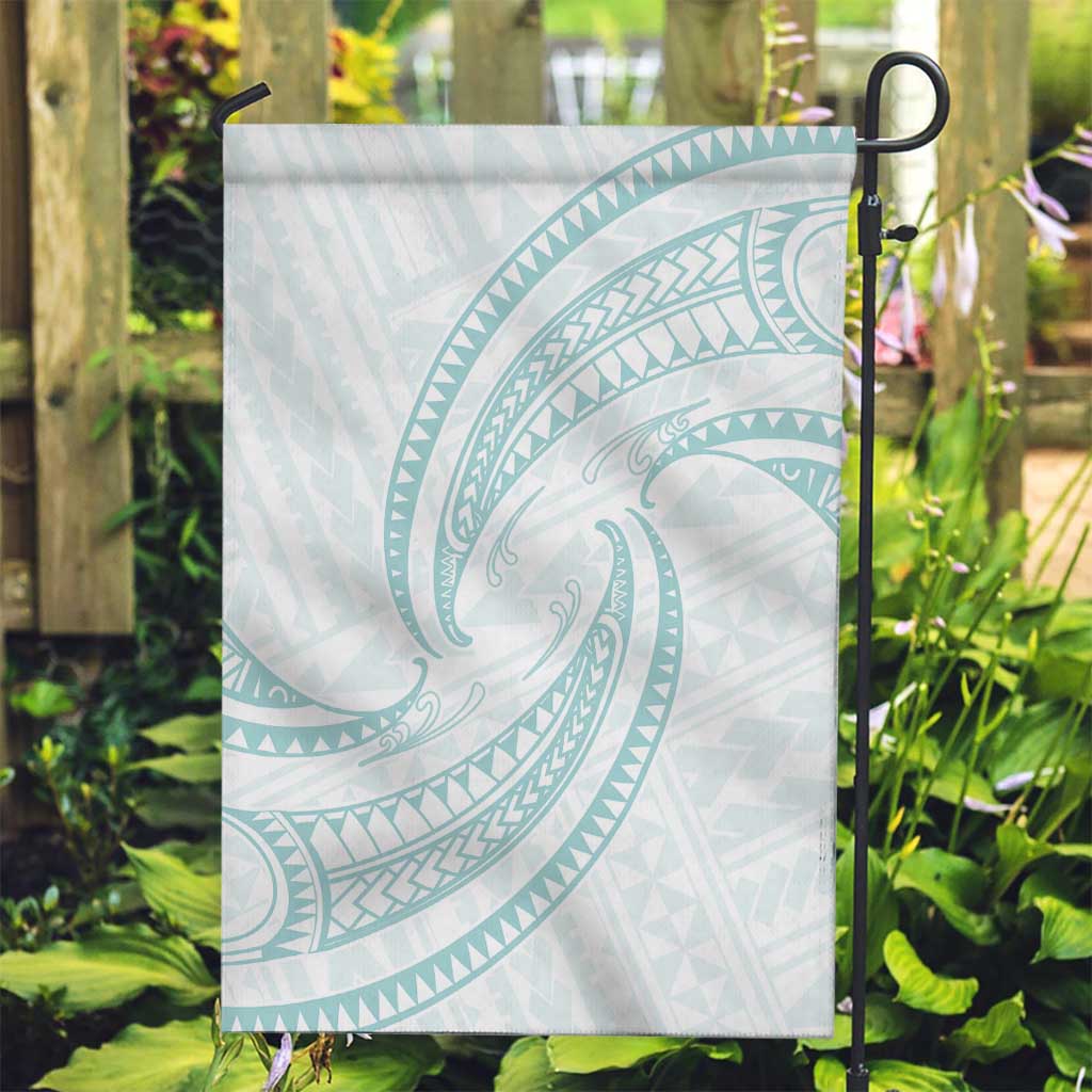 White Sunday Lotu Tamaiti Garden Flag Polynesian Wave Pastel Cyan LT9 Garden Flag Cyan - Polynesian Pride