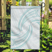 White Sunday Lotu Tamaiti Garden Flag Polynesian Wave Pastel Cyan LT9 Garden Flag Cyan - Polynesian Pride