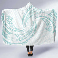 White Sunday Lotu Tamaiti Hooded Blanket Polynesian Wave Pastel Cyan LT9 One Size Cyan - Polynesian Pride