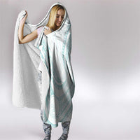 White Sunday Lotu Tamaiti Hooded Blanket Polynesian Wave Pastel Cyan LT9 - Polynesian Pride