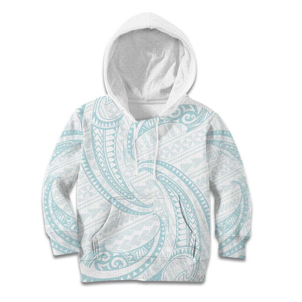 White Sunday Lotu Tamaiti Kid Hoodie Polynesian Wave Pastel Cyan LT9 Hoodie Cyan - Polynesian Pride