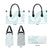 White Sunday Lotu Tamaiti Leather Bag Polynesian Wave Pastel Cyan - Polynesian Pride