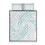 White Sunday Lotu Tamaiti Quilt Bed Set Polynesian Wave Pastel Cyan - Polynesian Pride