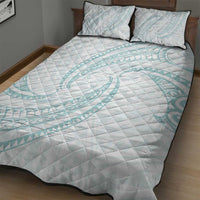 White Sunday Lotu Tamaiti Quilt Bed Set Polynesian Wave Pastel Cyan LT9 - Polynesian Pride
