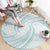White Sunday Lotu Tamaiti Round Carpet Polynesian Wave Pastel Cyan - Polynesian Pride