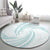 White Sunday Lotu Tamaiti Round Carpet Polynesian Wave Pastel Cyan - Polynesian Pride