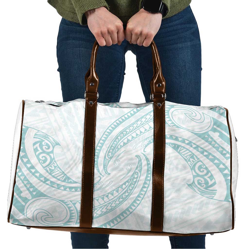 White Sunday Lotu Tamaiti Travel Bag Polynesian Wave Pastel Cyan LT9 Cyan - Polynesian Pride
