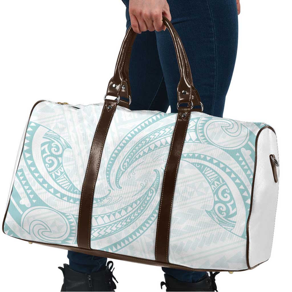 White Sunday Lotu Tamaiti Travel Bag Polynesian Wave Pastel Cyan LT9 - Polynesian Pride
