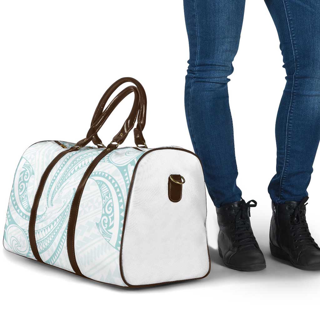 White Sunday Lotu Tamaiti Travel Bag Polynesian Wave Pastel Cyan LT9 - Polynesian Pride