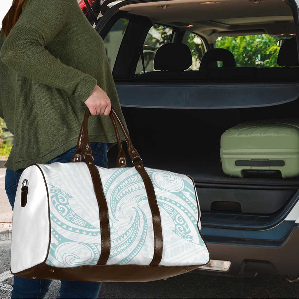 White Sunday Lotu Tamaiti Travel Bag Polynesian Wave Pastel Cyan LT9 - Polynesian Pride