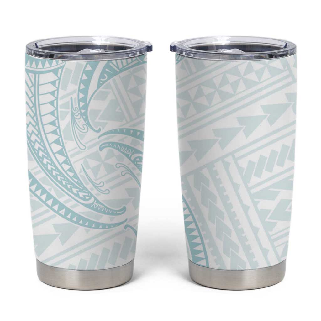White Sunday Lotu Tamaiti Tumbler Cup Polynesian Wave Pastel Cyan LT9 Cyan - Polynesian Pride
