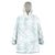 White Sunday Lotu Tamaiti Wearable Blanket Hoodie Polynesian Wave Pastel Cyan - Polynesian Pride