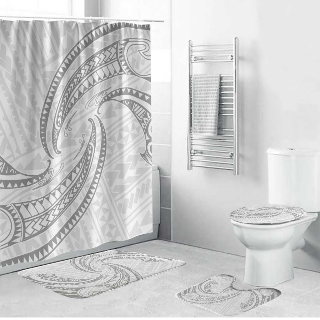 White Sunday Lotu Tamaiti Bathroom Set Polynesian Wave Pastel Gray LT9 Bathroom Set (4 pcs) Gray - Polynesian Pride