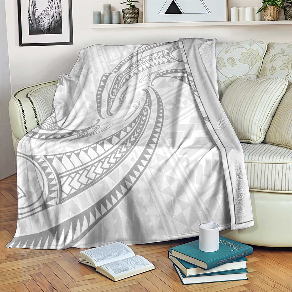 White Sunday Lotu Tamaiti Blanket Polynesian Wave Pastel Gray LT9 Gray - Polynesian Pride