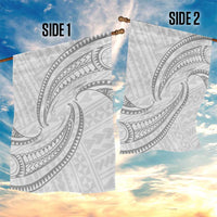 White Sunday Lotu Tamaiti Garden Flag Polynesian Wave Pastel Gray LT9 - Polynesian Pride