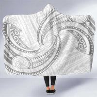 White Sunday Lotu Tamaiti Hooded Blanket Polynesian Wave Pastel Gray LT9 One Size Gray - Polynesian Pride