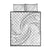 White Sunday Lotu Tamaiti Quilt Bed Set Polynesian Wave Pastel Gray - Polynesian Pride