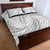 White Sunday Lotu Tamaiti Quilt Bed Set Polynesian Wave Pastel Gray - Polynesian Pride