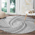 White Sunday Lotu Tamaiti Round Carpet Polynesian Wave Pastel Gray - Polynesian Pride