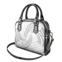 White Sunday Lotu Tamaiti Shoulder Handbag Polynesian Wave Pastel Gray LT9 - Polynesian Pride