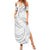 White Sunday Lotu Tamaiti Summer Maxi Dress Polynesian Wave Pastel Gray - Polynesian Pride