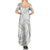 White Sunday Lotu Tamaiti Summer Maxi Dress Polynesian Wave Pastel Gray - Polynesian Pride