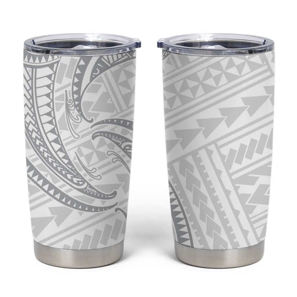 White Sunday Lotu Tamaiti Tumbler Cup Polynesian Wave Pastel Gray LT9 Gray - Polynesian Pride