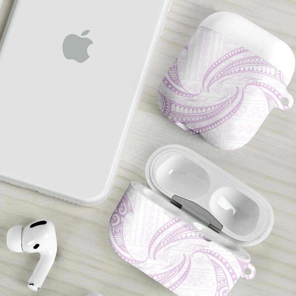 White Sunday Lotu Tamaiti AirPods Case Polynesian Wave Pastel Mauve LT9 - Polynesian Pride
