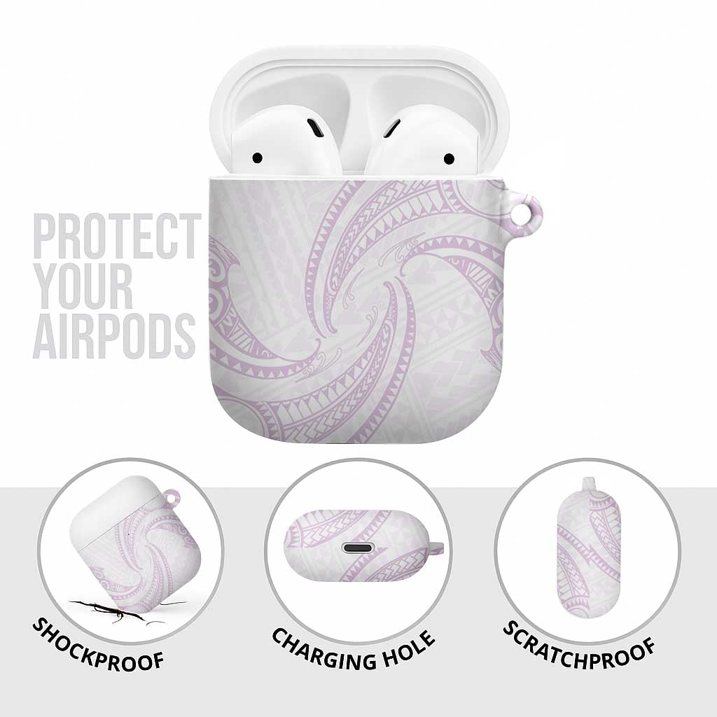 White Sunday Lotu Tamaiti AirPods Case Polynesian Wave Pastel Mauve LT9 - Polynesian Pride