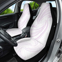 White Sunday Lotu Tamaiti Car Seat Cover Polynesian Wave Pastel Mauve - Polynesian Pride