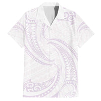 White Sunday Lotu Tamaiti Family Matching Long Sleeve Bodycon Dress and Hawaiian Shirt Polynesian Wave Pastel Mauve LT9 Dad's Shirt - Short Sleeve Mauve - Polynesian Pride