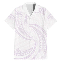 White Sunday Lotu Tamaiti Family Matching Mermaid Dress and Hawaiian Shirt Polynesian Wave Pastel Mauve LT9 Dad's Shirt - Short Sleeve Mauve - Polynesian Pride