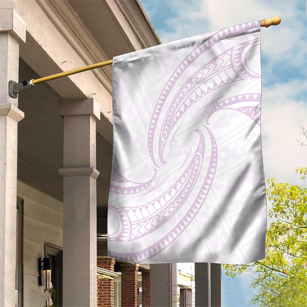 White Sunday Lotu Tamaiti Garden Flag Polynesian Wave Pastel Mauve LT9 House Flag Mauve - Polynesian Pride
