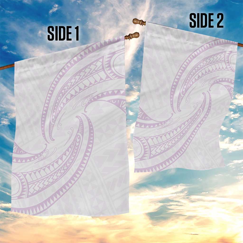 White Sunday Lotu Tamaiti Garden Flag Polynesian Wave Pastel Mauve LT9 - Polynesian Pride