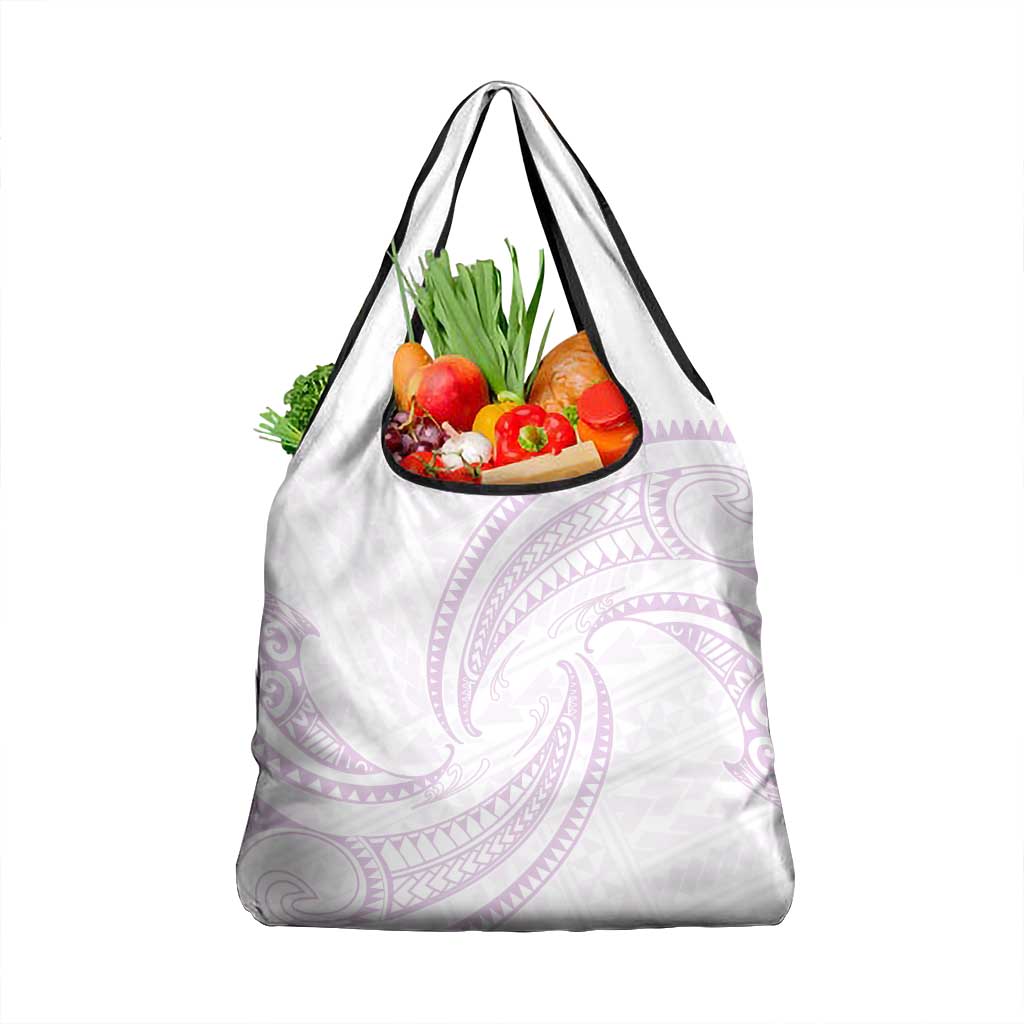 White Sunday Lotu Tamaiti Grocery Bag Polynesian Wave Pastel Mauve LT9 1-pack One Size Mauve - Polynesian Pride
