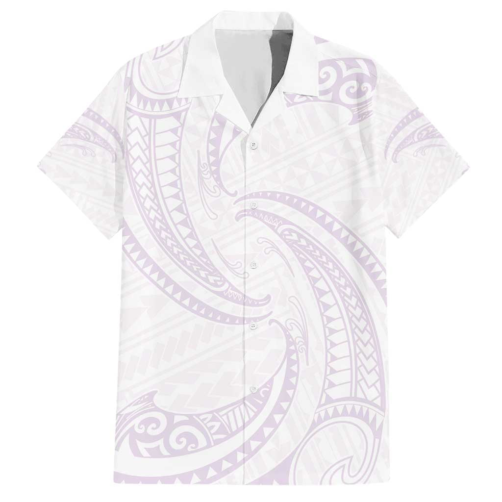 White Sunday Lotu Tamaiti Hawaiian Shirt Polynesian Wave Pastel Mauve LT9 Mauve - Polynesian Pride
