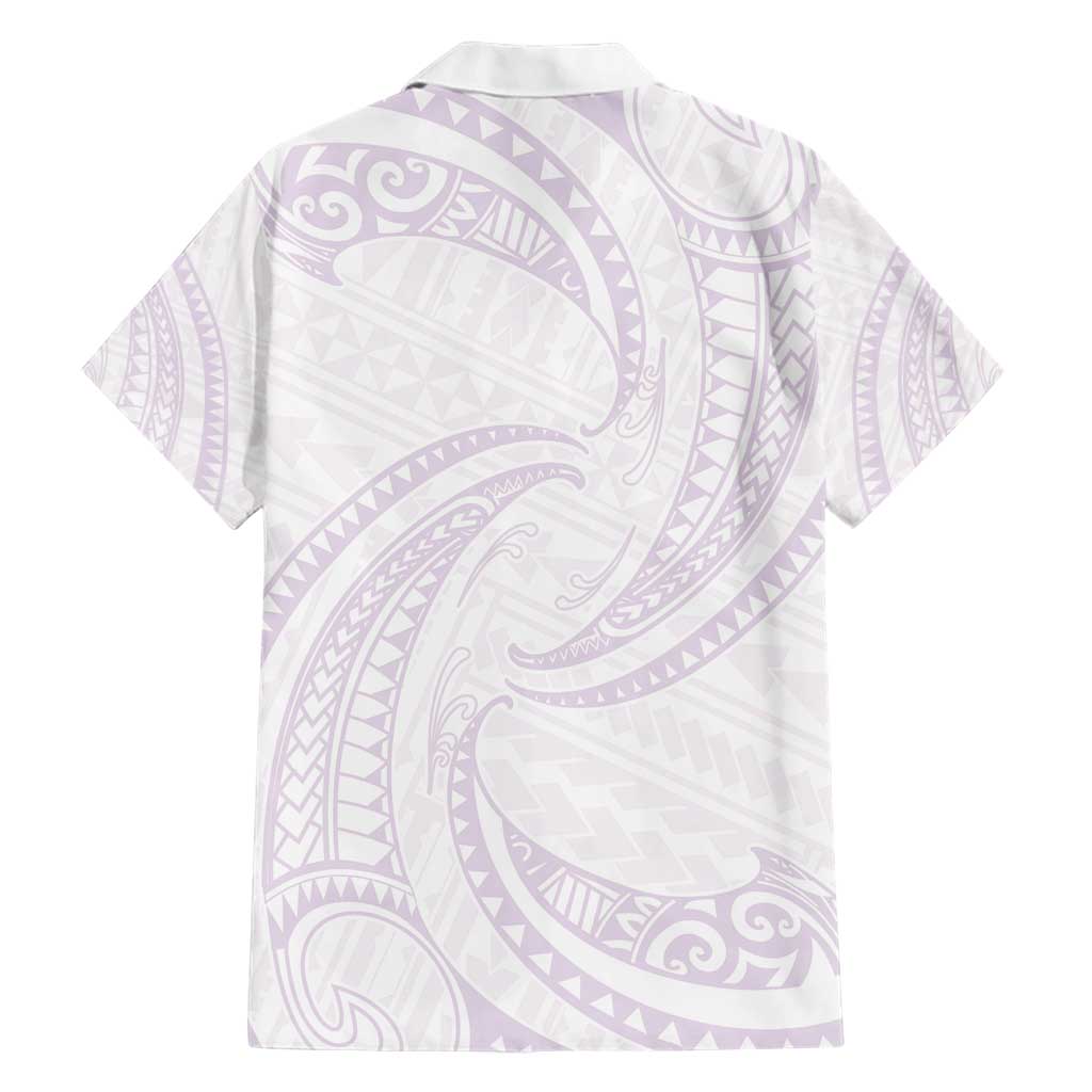 White Sunday Lotu Tamaiti Hawaiian Shirt Polynesian Wave Pastel Mauve LT9 - Polynesian Pride