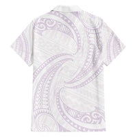 White Sunday Lotu Tamaiti Hawaiian Shirt Polynesian Wave Pastel Mauve LT9 - Polynesian Pride