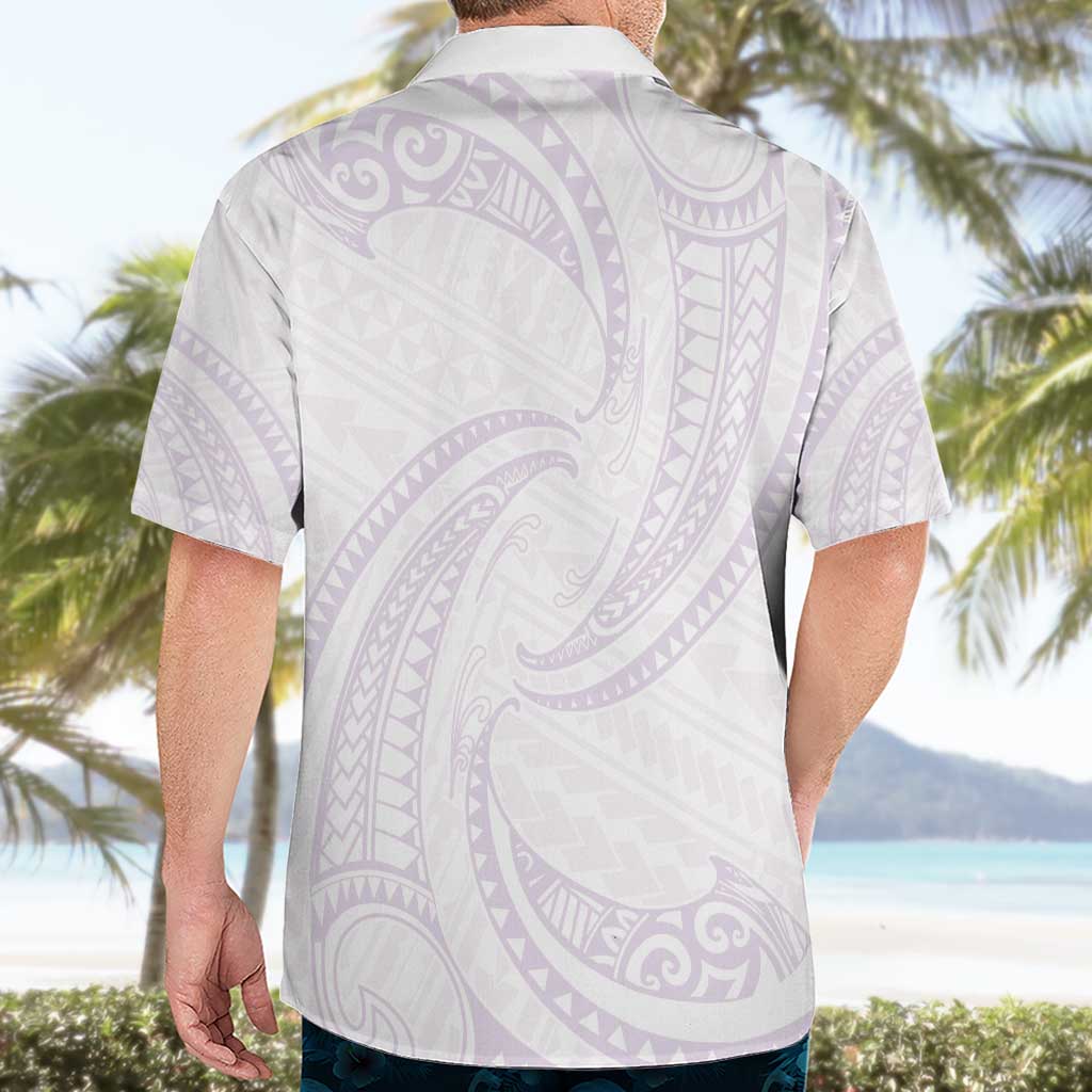 White Sunday Lotu Tamaiti Hawaiian Shirt Polynesian Wave Pastel Mauve LT9 - Polynesian Pride