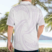 White Sunday Lotu Tamaiti Hawaiian Shirt Polynesian Wave Pastel Mauve LT9 - Polynesian Pride