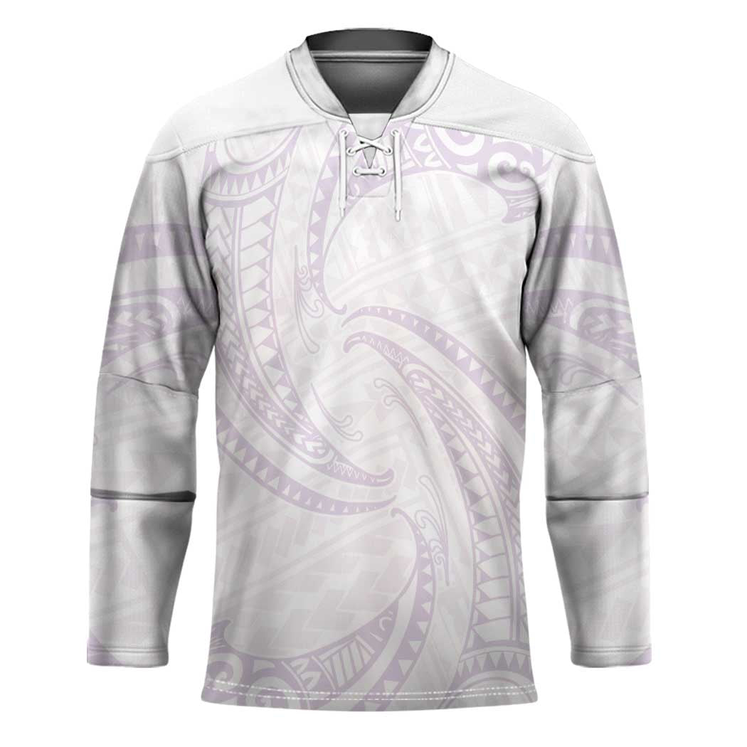 White Sunday Lotu Tamaiti Hockey Jersey Polynesian Wave Pastel Mauve - Polynesian Pride