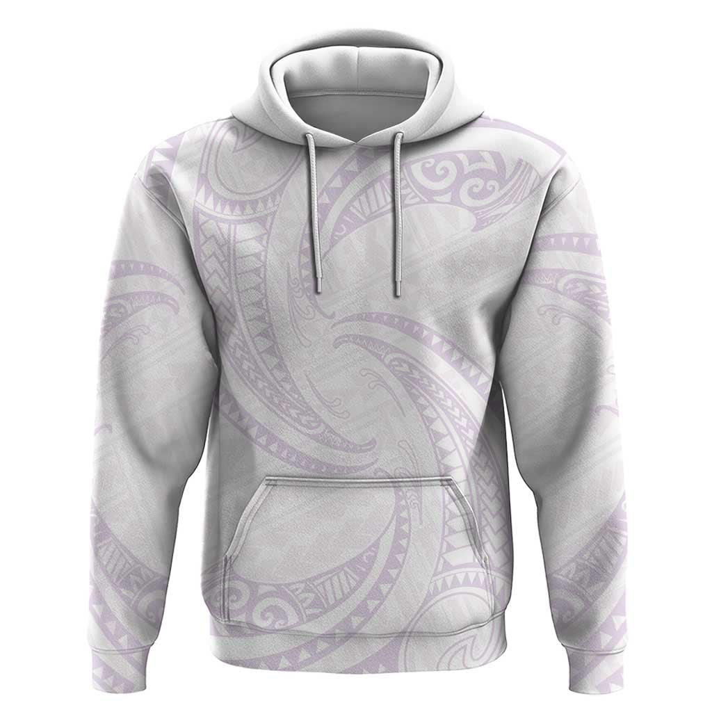White Sunday Lotu Tamaiti Hoodie Polynesian Wave Pastel Mauve - Polynesian Pride