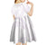 White Sunday Lotu Tamaiti Kid Short Sleeve Dress Polynesian Wave Pastel Mauve - Polynesian Pride