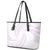 White Sunday Lotu Tamaiti Leather Tote Bag Polynesian Wave Pastel Mauve - Polynesian Pride